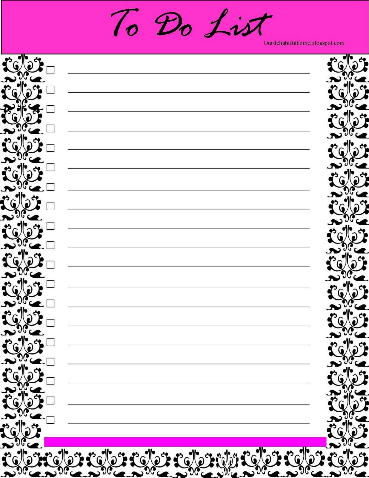 Cute Printable To Do List Template | To Do Lists Printable Intended For Blank To Do List Template