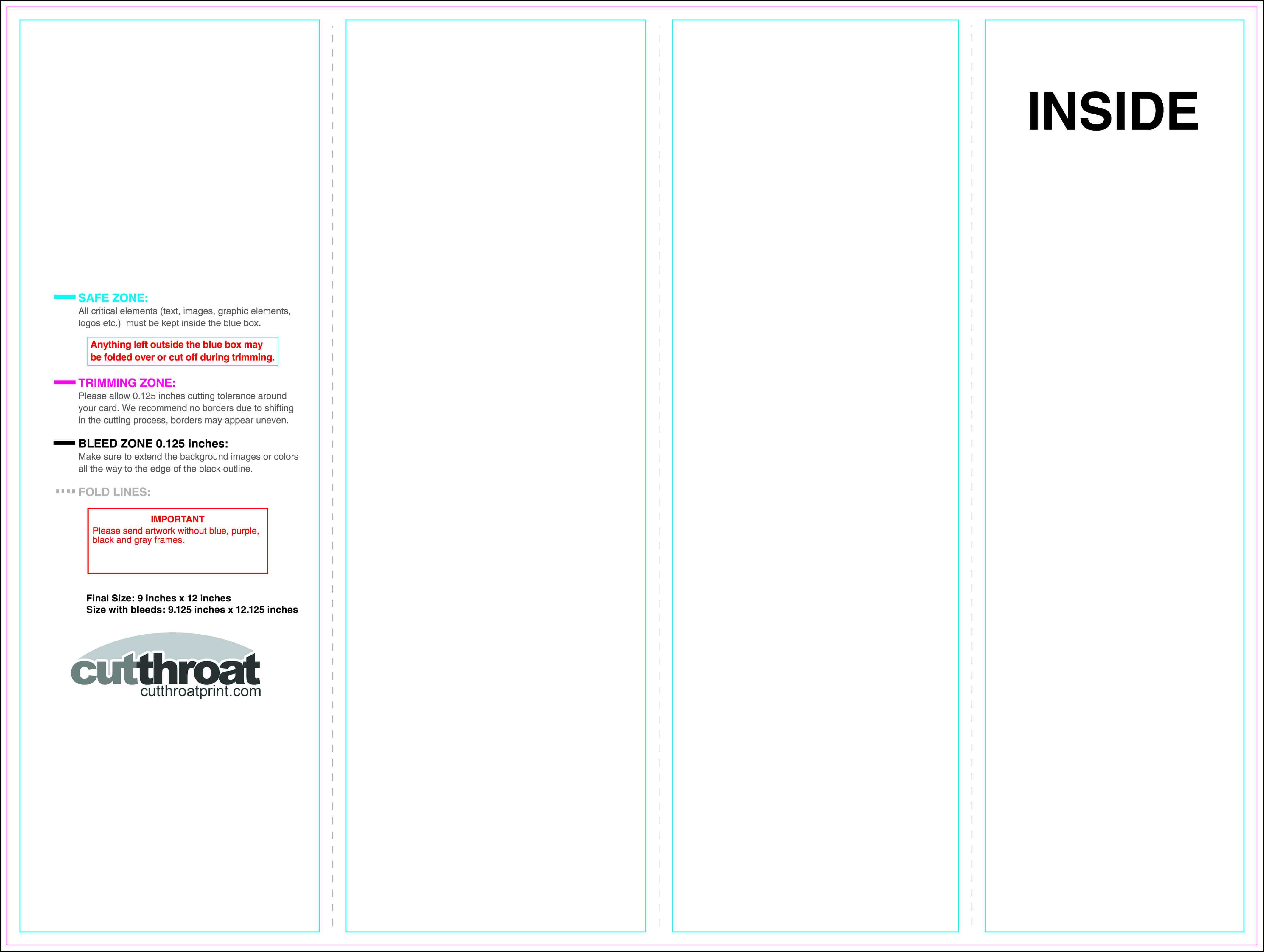 Cutthroat Printcustom Brochure Printing With 6 Sided Brochure Template