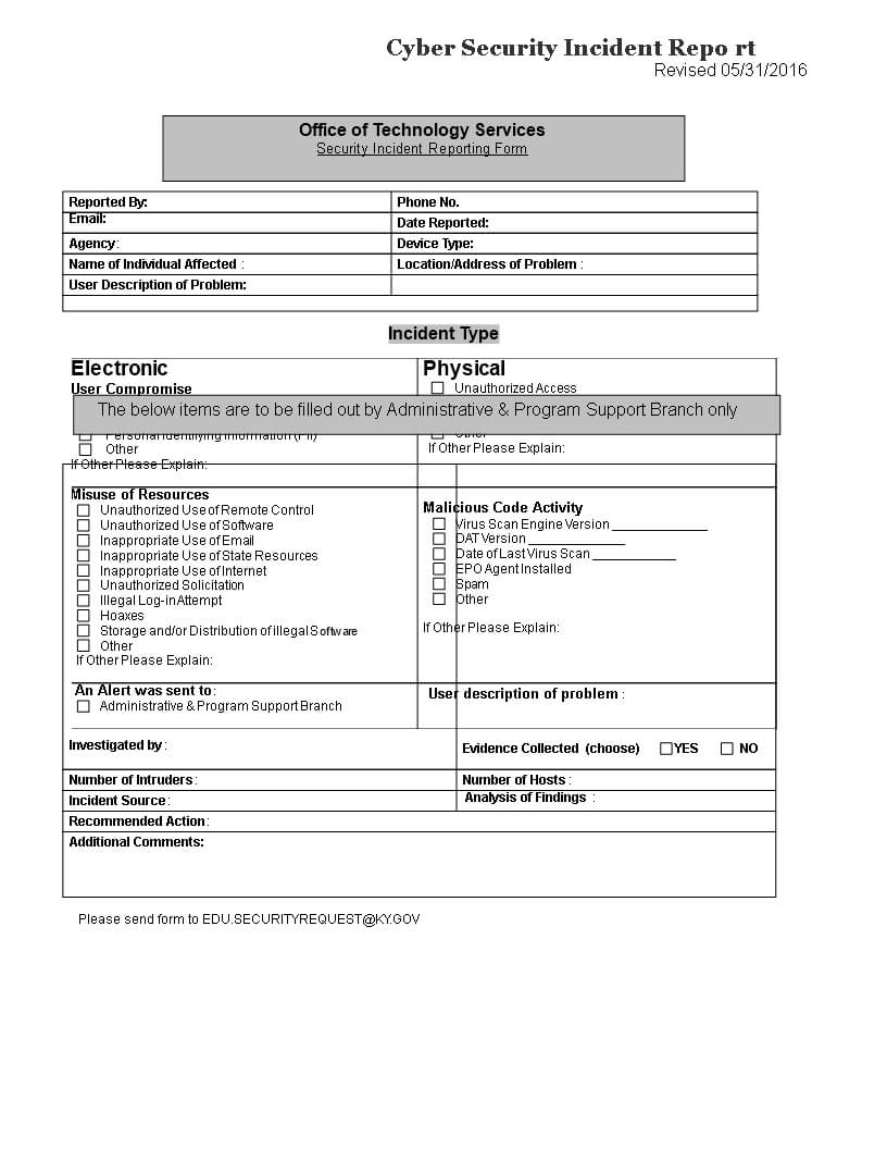 Cyber Security Incident Report Template | Templates At Intended For Physical Security Report Template