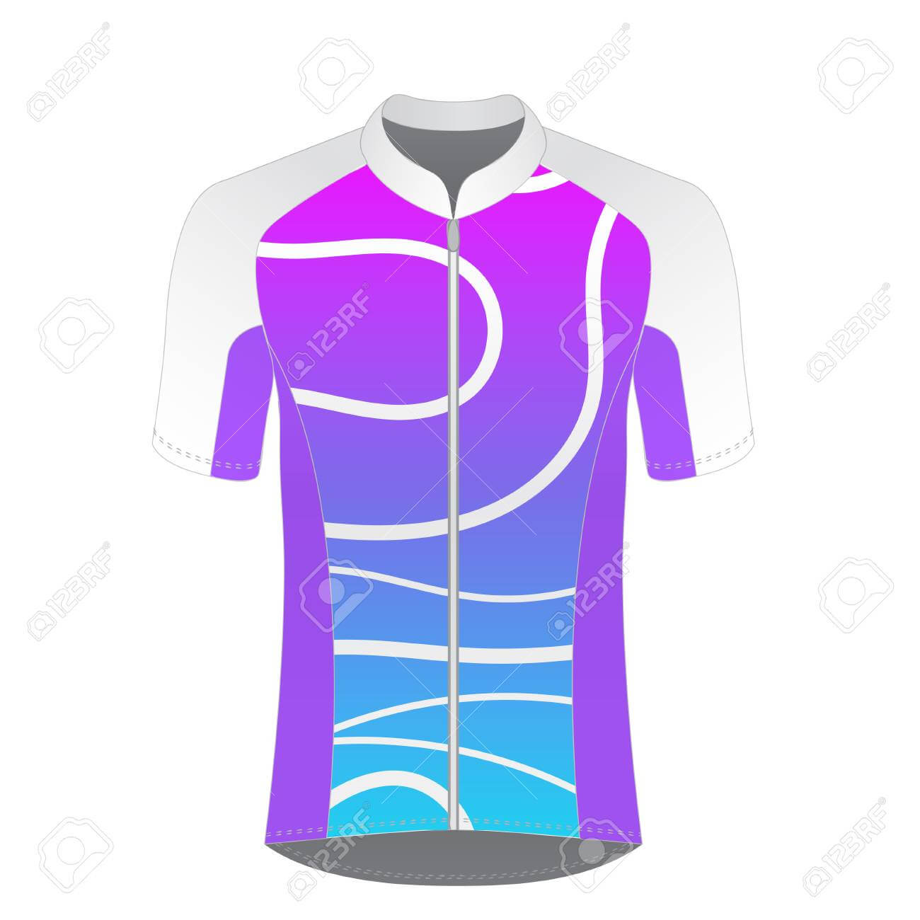 Cycling Jersey Mockup. T Shirt Sport Design Template. Road Racing.. Within Blank Cycling Jersey Template