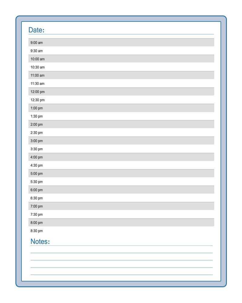 Daily Calendar Template | Calendar Templates | Daily Planner For Printable Blank Daily Schedule Template