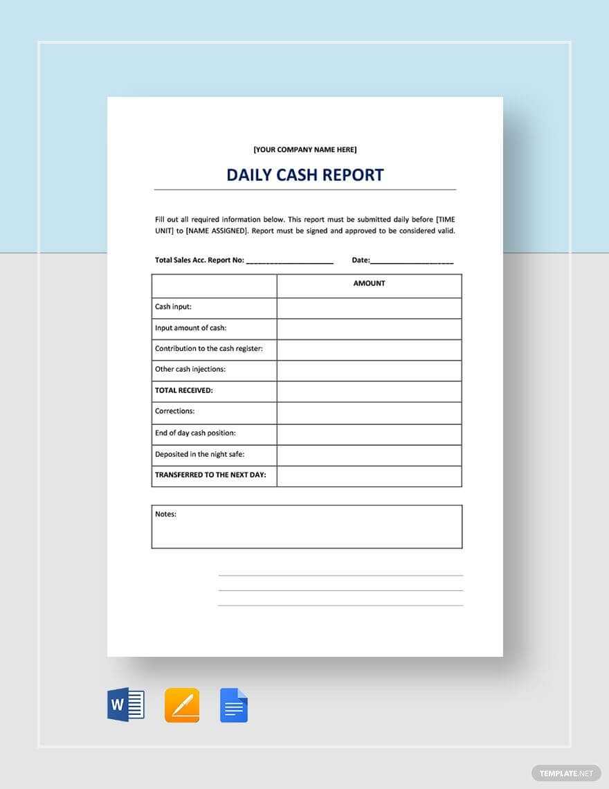 Daily Cash Report | Templates, Report Template, Cash Management Throughout Cash Position Report Template