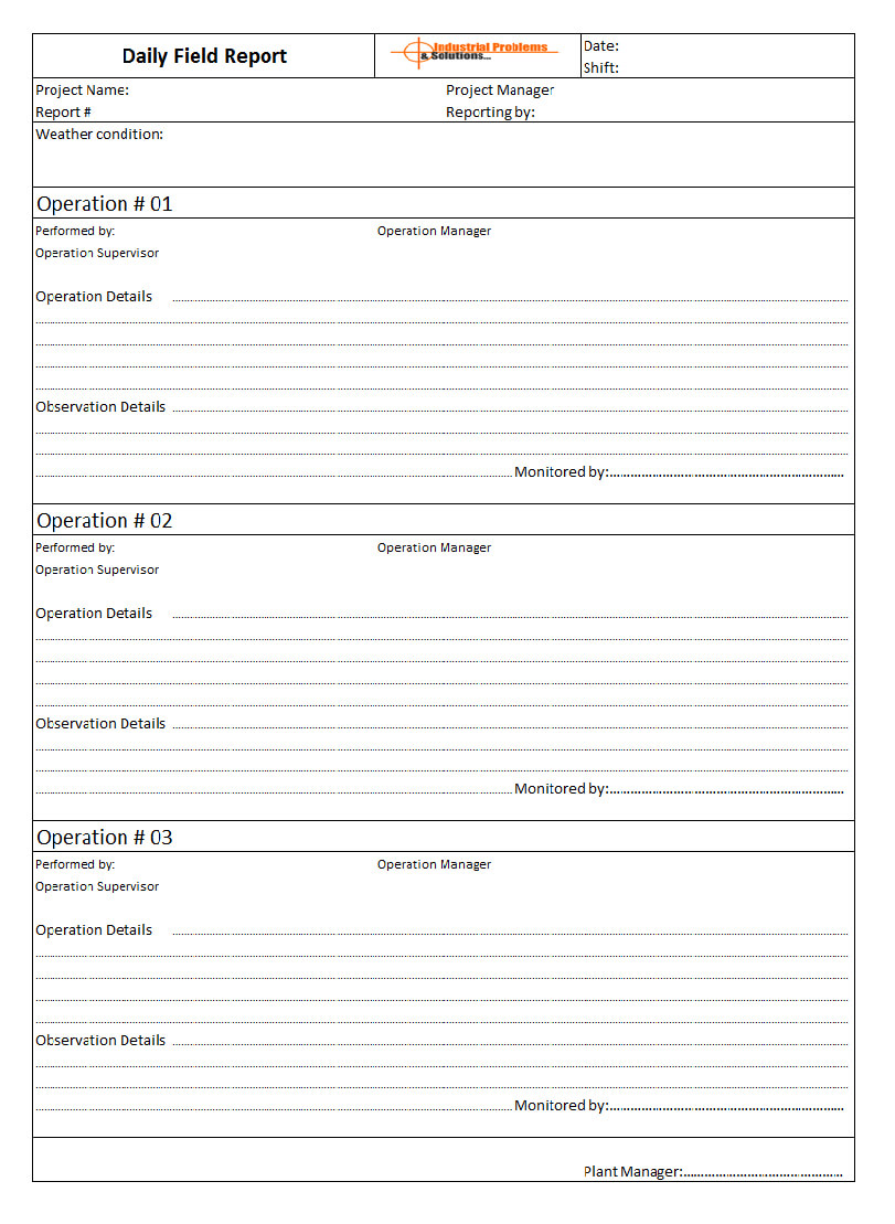 Daily Field Report Format With Regard To Field Report Template