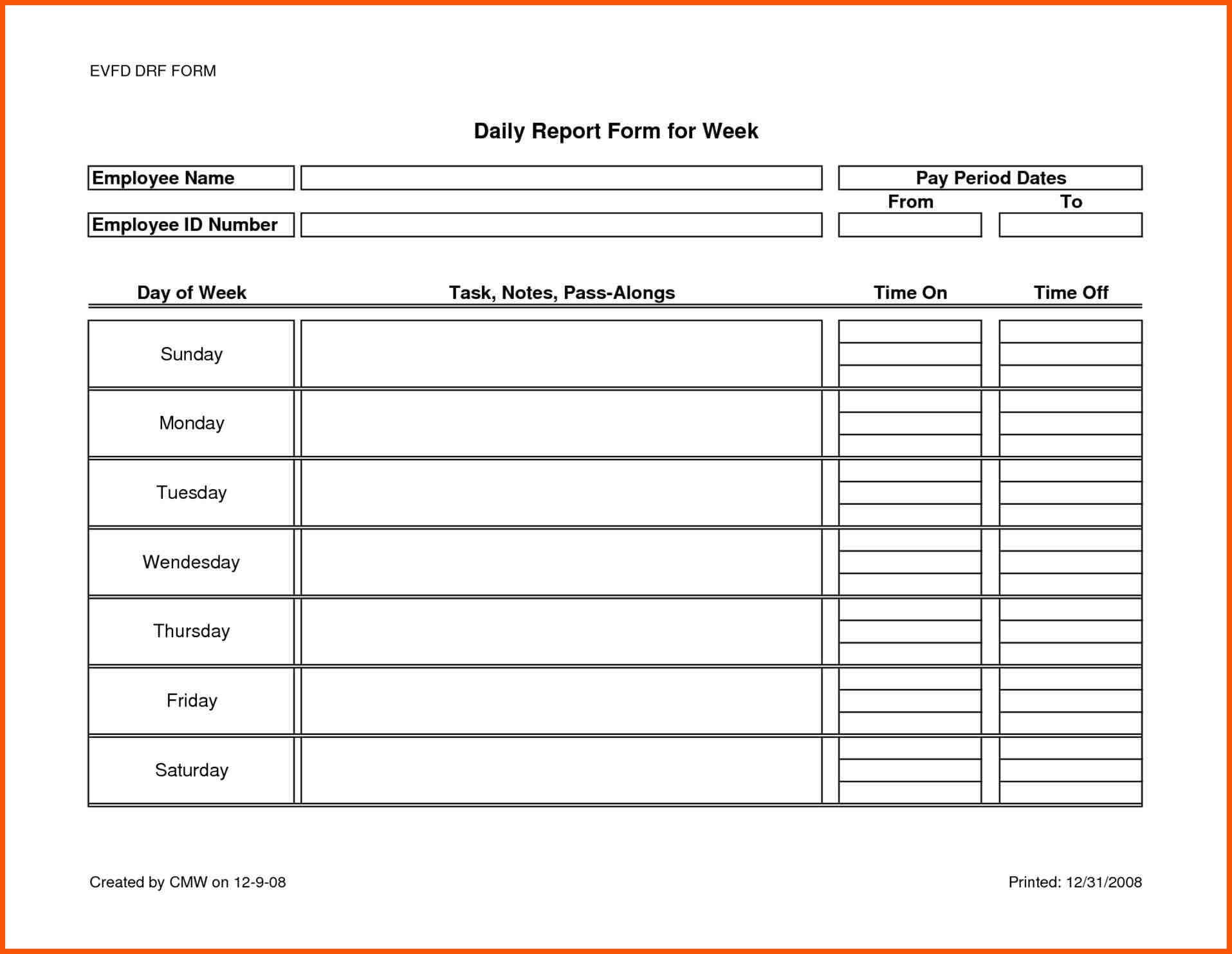 Daily Reporting Format Employees - Magdalene Project Regarding Employee Daily Report Template