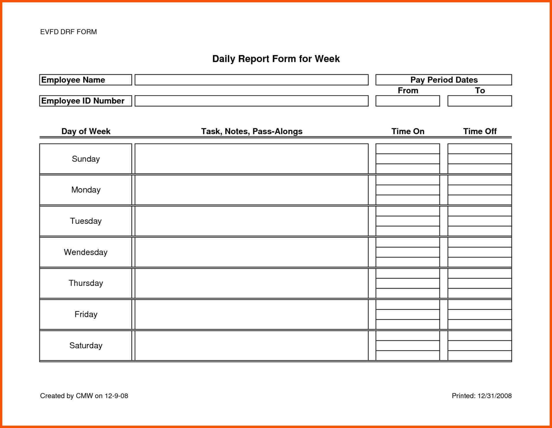 Daily Reporting Format Employees – Magdalene Project Regarding Employee Daily Report Template