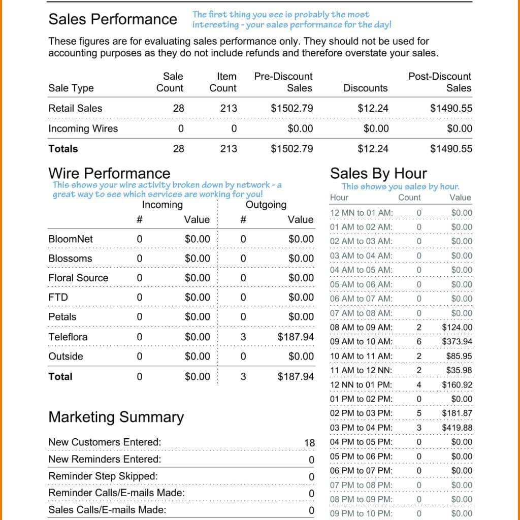 Daily Sales Report Template Excel Free Activity Format Gas Pertaining To Daily Sales Report Template Excel Free