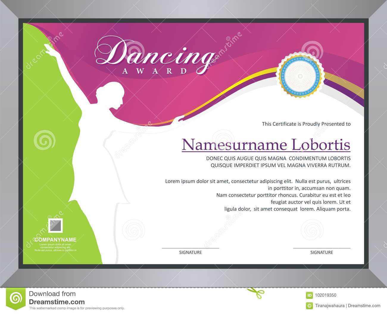 Dance Certificate Template – Professional Template Within Dance Certificate Template