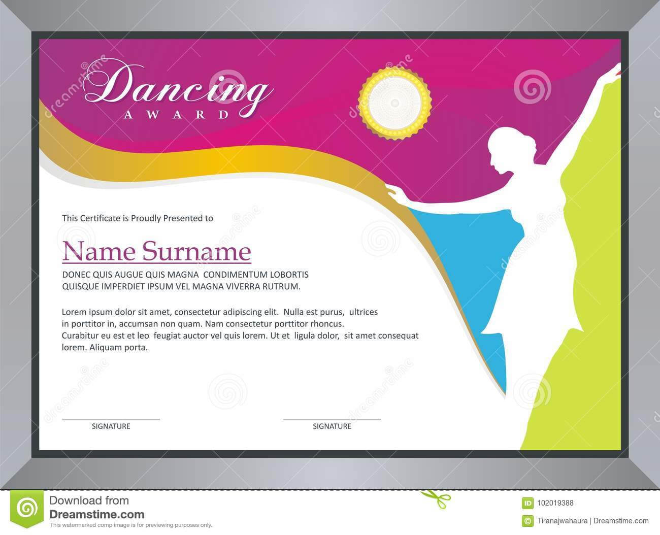 Dancing Award Stock Vector. Illustration Of Ballet Throughout Dance Certificate Template