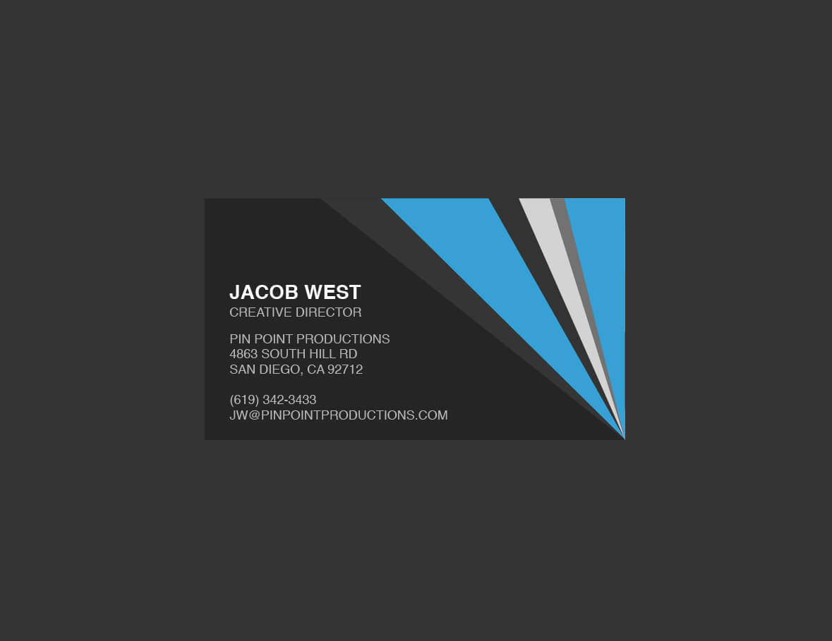 Dark Gray And Blue Generic Business Card Template With Generic Business Card Template