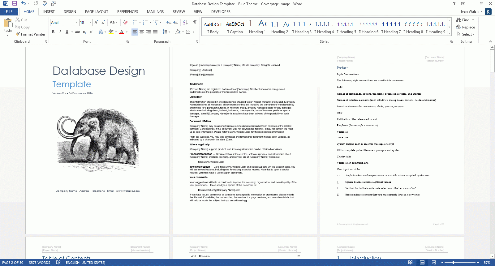 Database Design Document Template Throughout Business Rules Template Word