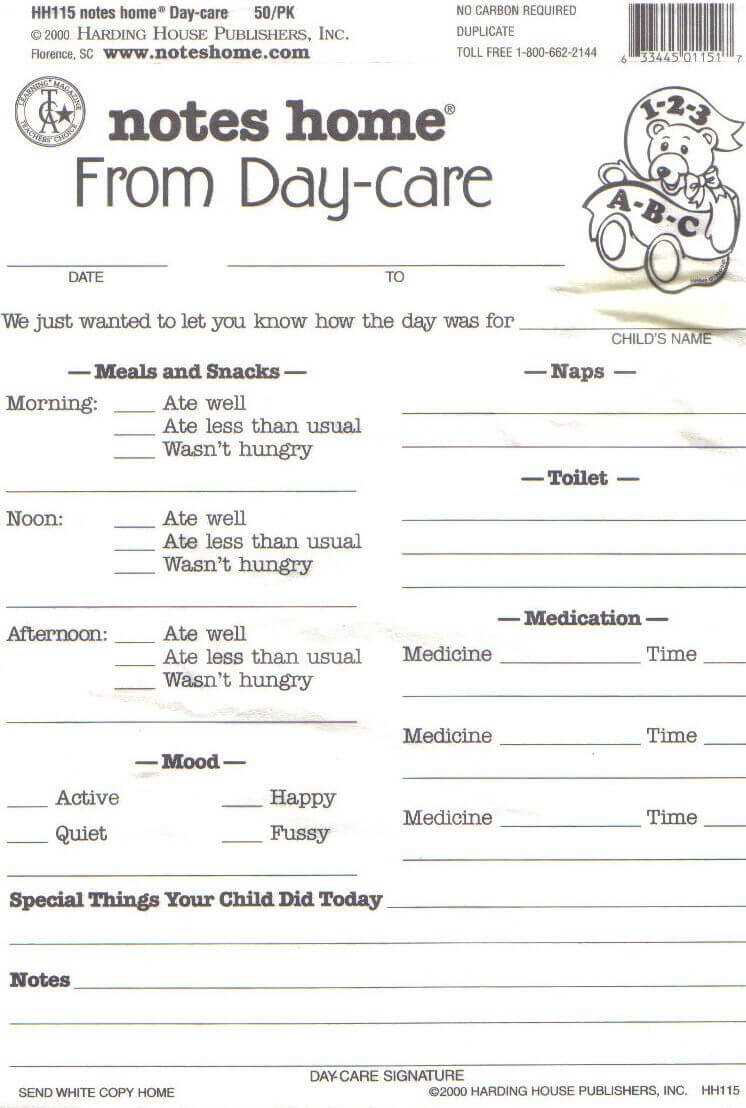 Day Care Infant Daily Report Sheets Printables | Daycare Intended For Daycare Infant Daily Report Template