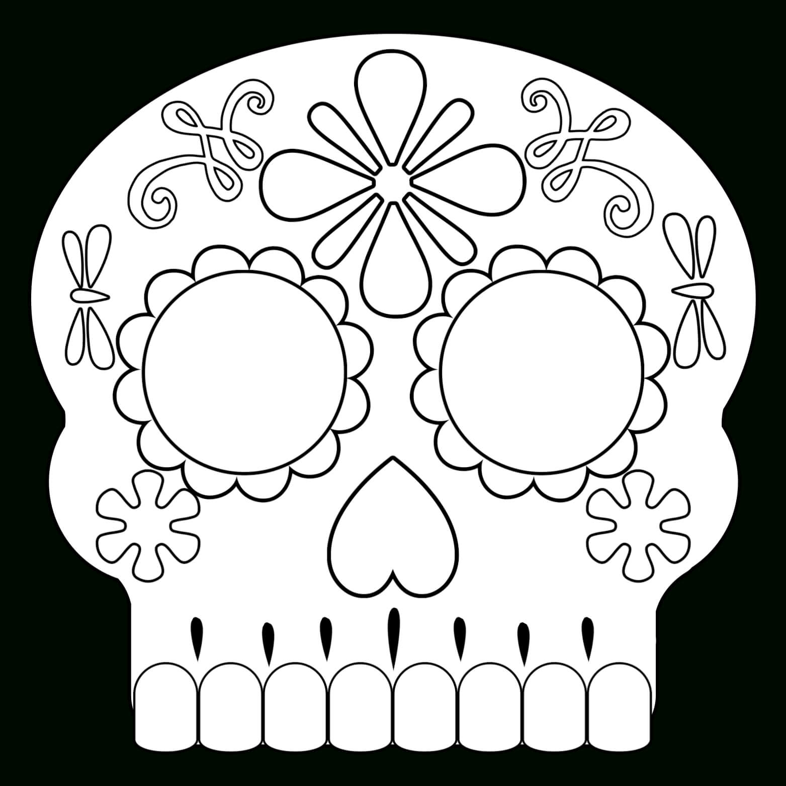 Day Of The Dead Masks Sugar Skulls Free Printable – Paper Throughout Blank Sugar Skull Template