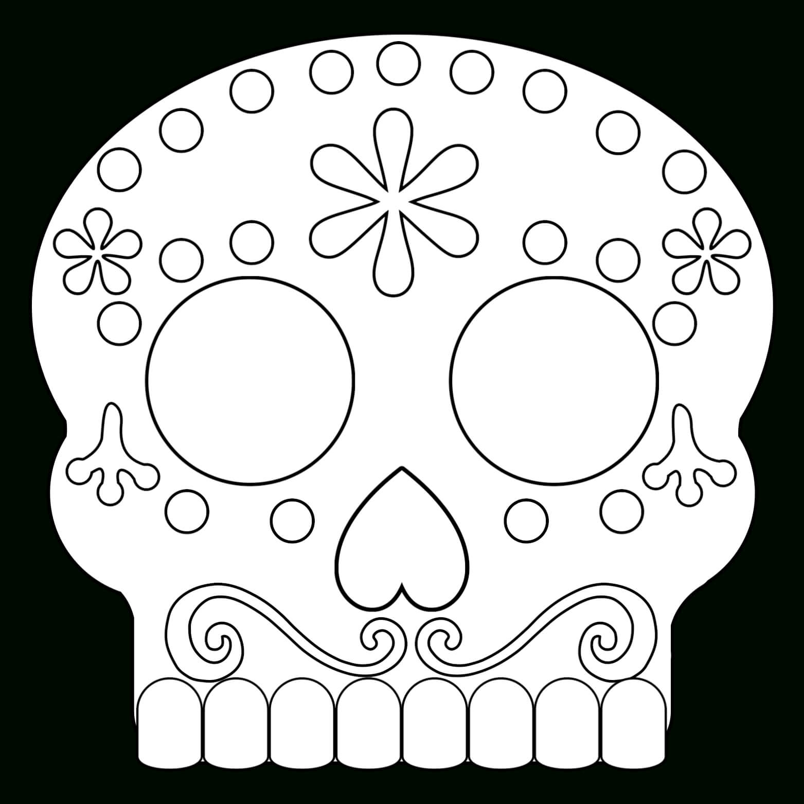 Day Of The Dead Masks Sugar Skulls Free Printable – Paper Within Blank Sugar Skull Template