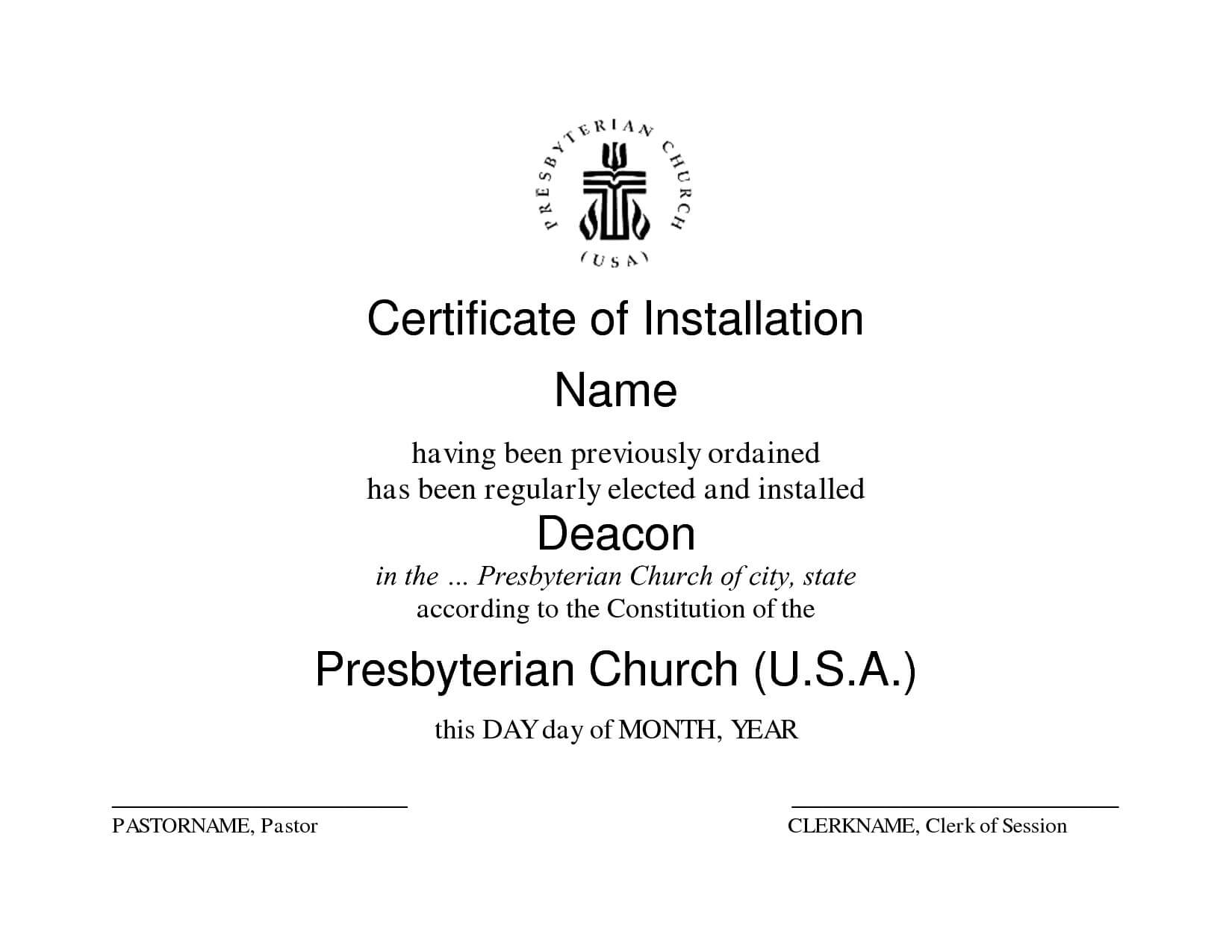 Deacon Ordination Certificate Template Modern Ordained With Free Ordination Certificate Template