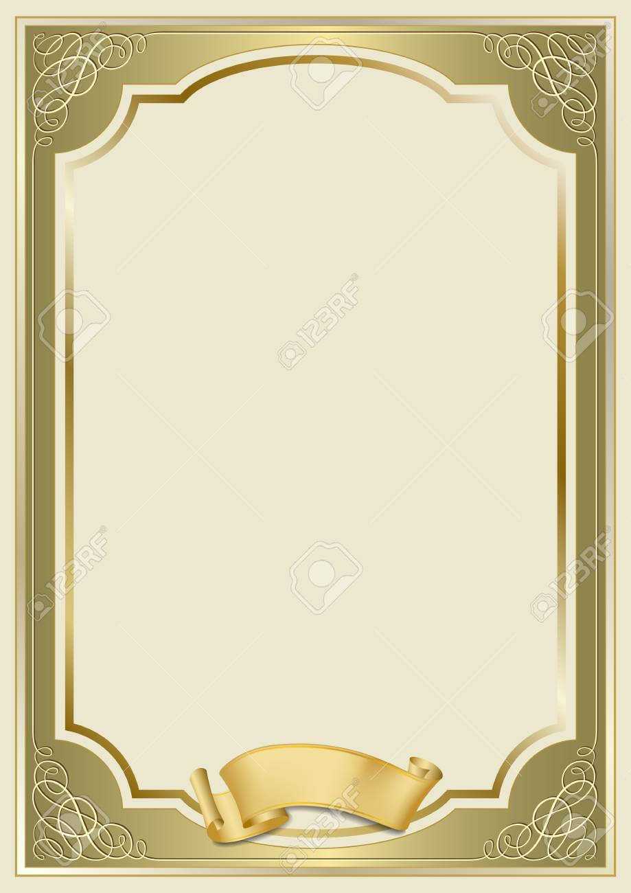 Decorative Rectangular Framework And A Scroll. Template For Diploma,.. Regarding Certificate Scroll Template