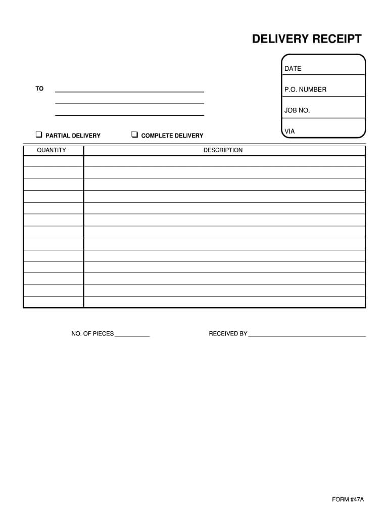 Delivery Receipt Template – Fill Online, Printable, Fillable Intended For Proof Of Delivery Template Word