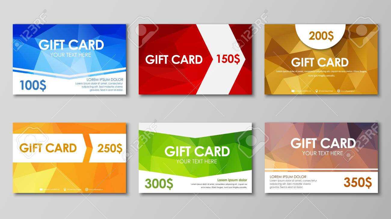 Design Of Colored Polygonal Gift Cards. Templates Of Different.. Inside Advertising Cards Templates