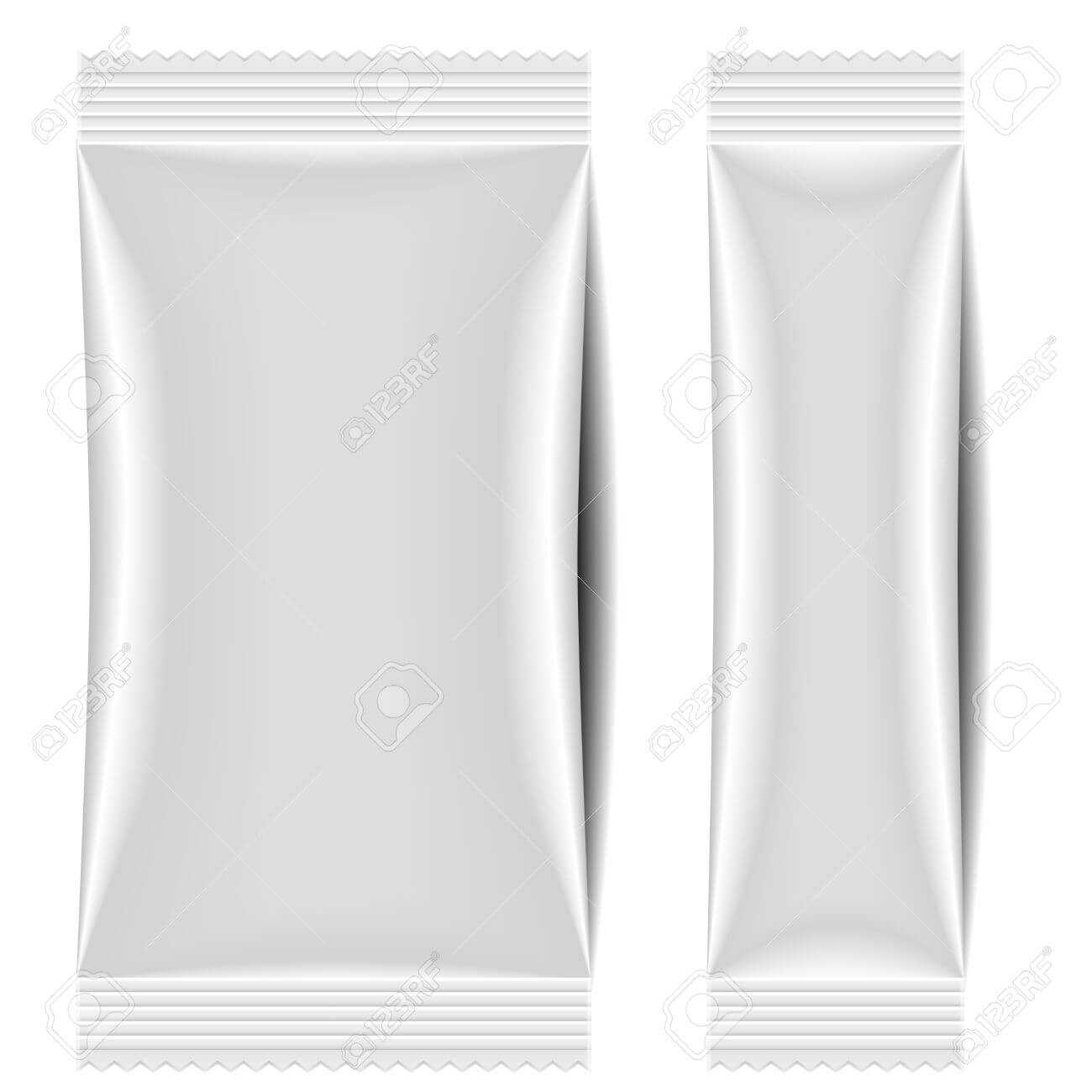 Detailed Illustration Of A Blank Sachet Packaging Template With Blank Packaging Templates