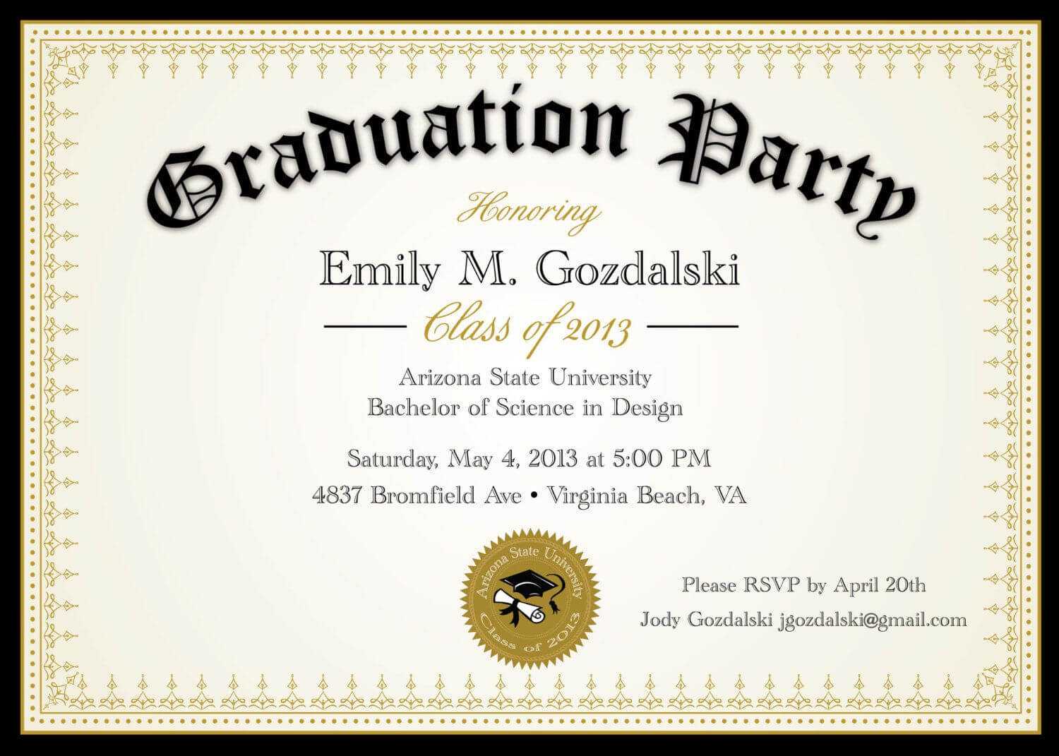 Diploma Graduation Invitation Printable, Editable College Throughout College Graduation Certificate Template