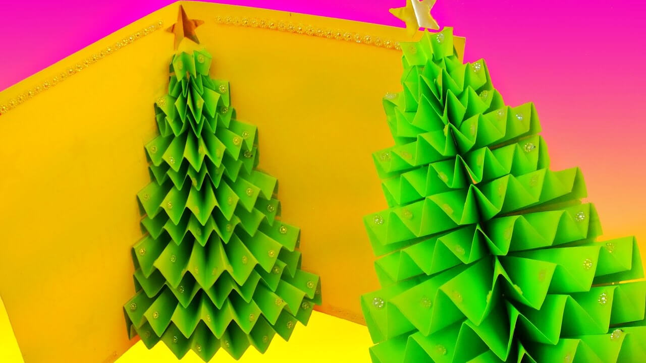 Diy 3D Christmas Tree Pop Up Card – Greeting Card In 3D Christmas Tree Card Template
