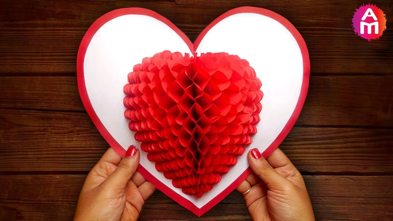 Diy 3D Heart ❤️ Pop Up Card | Valentine Pop Up Card With Heart Pop Up Card Template Free