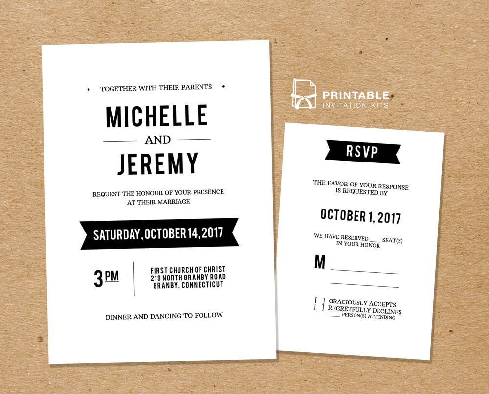 Diy Free Pdf Printable Wedding Invitation And Rsvp | Wedding Intended For Free Printable Wedding Rsvp Card Templates