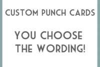 Diy Printable Punch Cards - You Choose Wording. This Is for Free Printable Punch Card Template