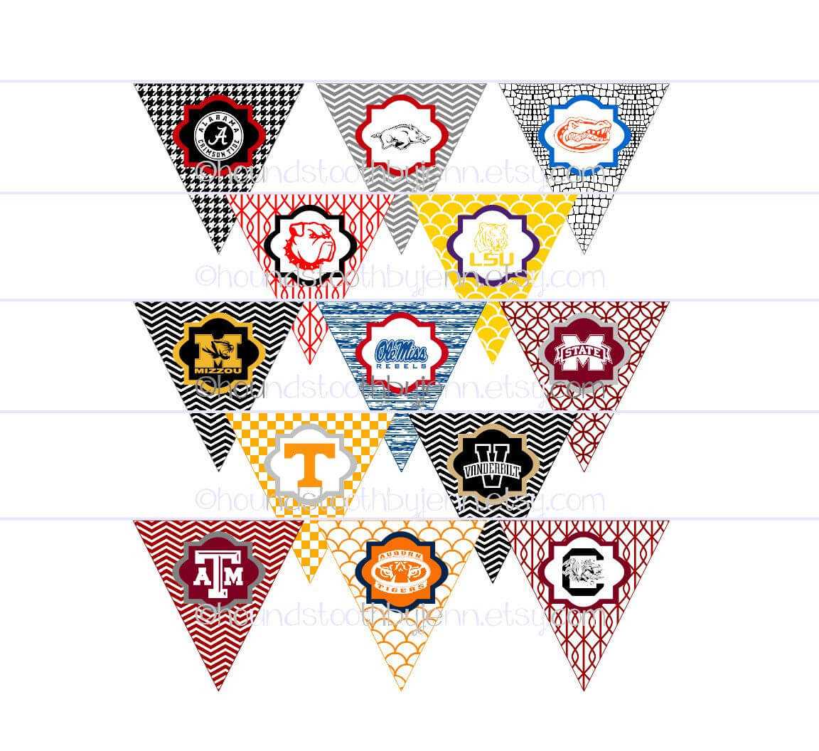 Diy Printables! Pennants Collegiate Tailgate Digital Regarding College Banner Template