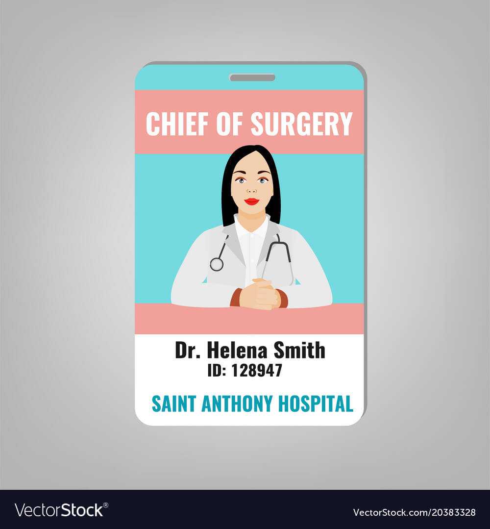 Doctor Id Card Vector Image Throughout Hospital Id Card Template