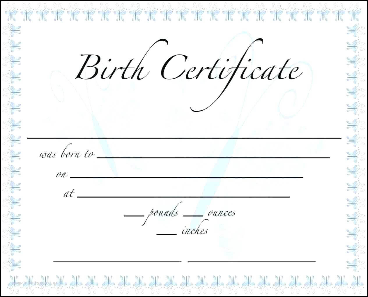 Dog Birth Certificate Free Template In Birth Certificate Template For Microsoft Word