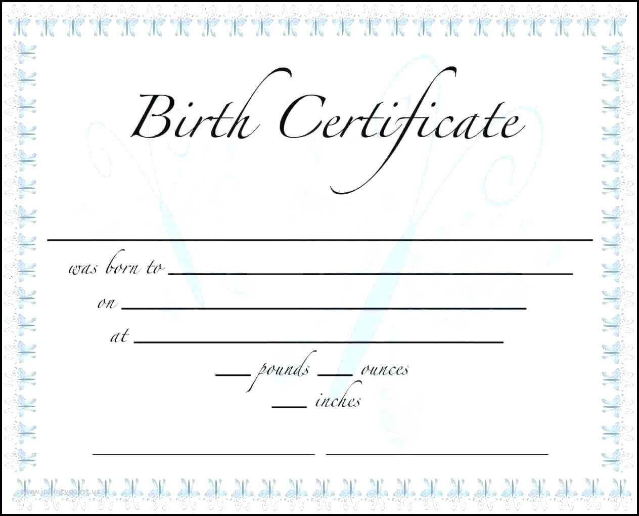 Dog Birth Certificate Free Template In Birth Certificate Template For Microsoft Word