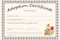 Doll Adoption Certificate Template throughout Blank Adoption Certificate Template