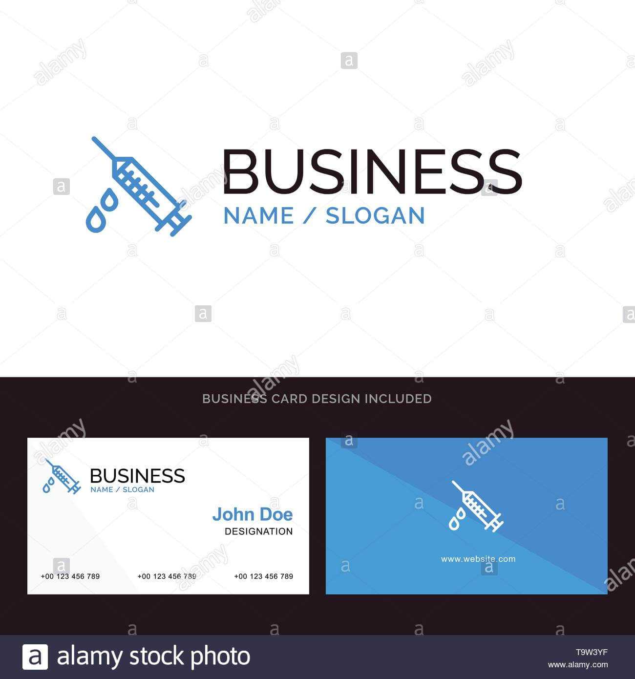 Dope, Injection, Medical, Drug Blue Business Logo And With Dope Card Template