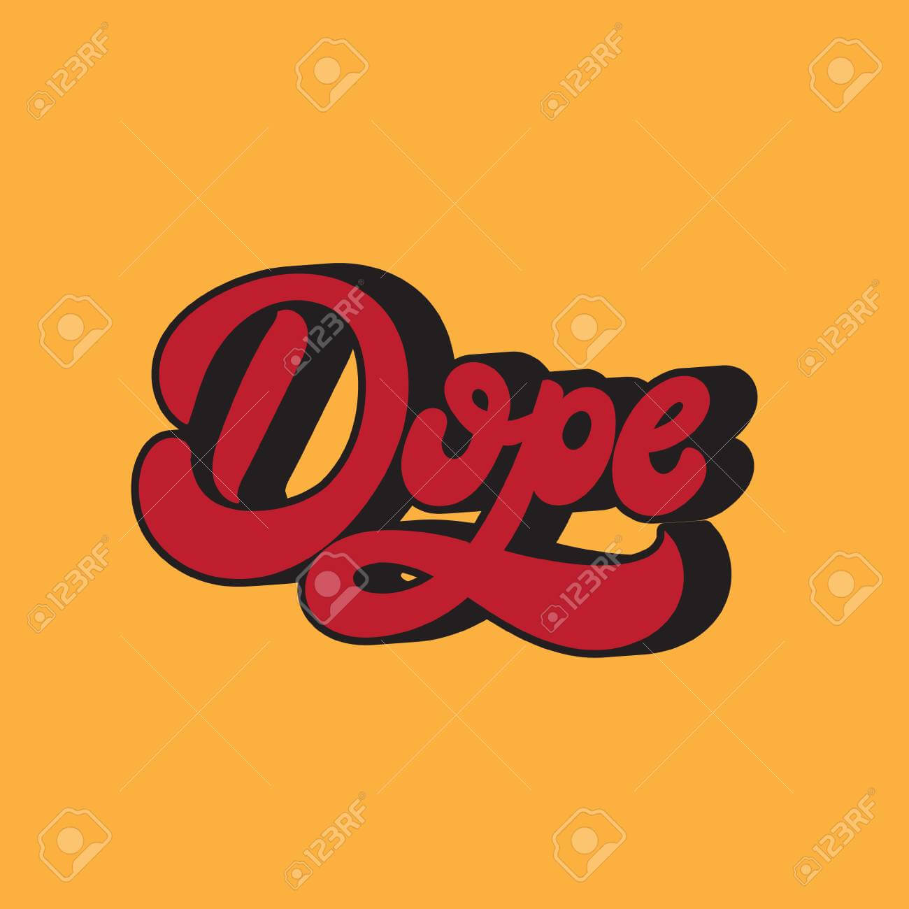 Dope. Vector Handwritten Lettering Made In 90's Style. Template.. With Regard To Dope Card Template