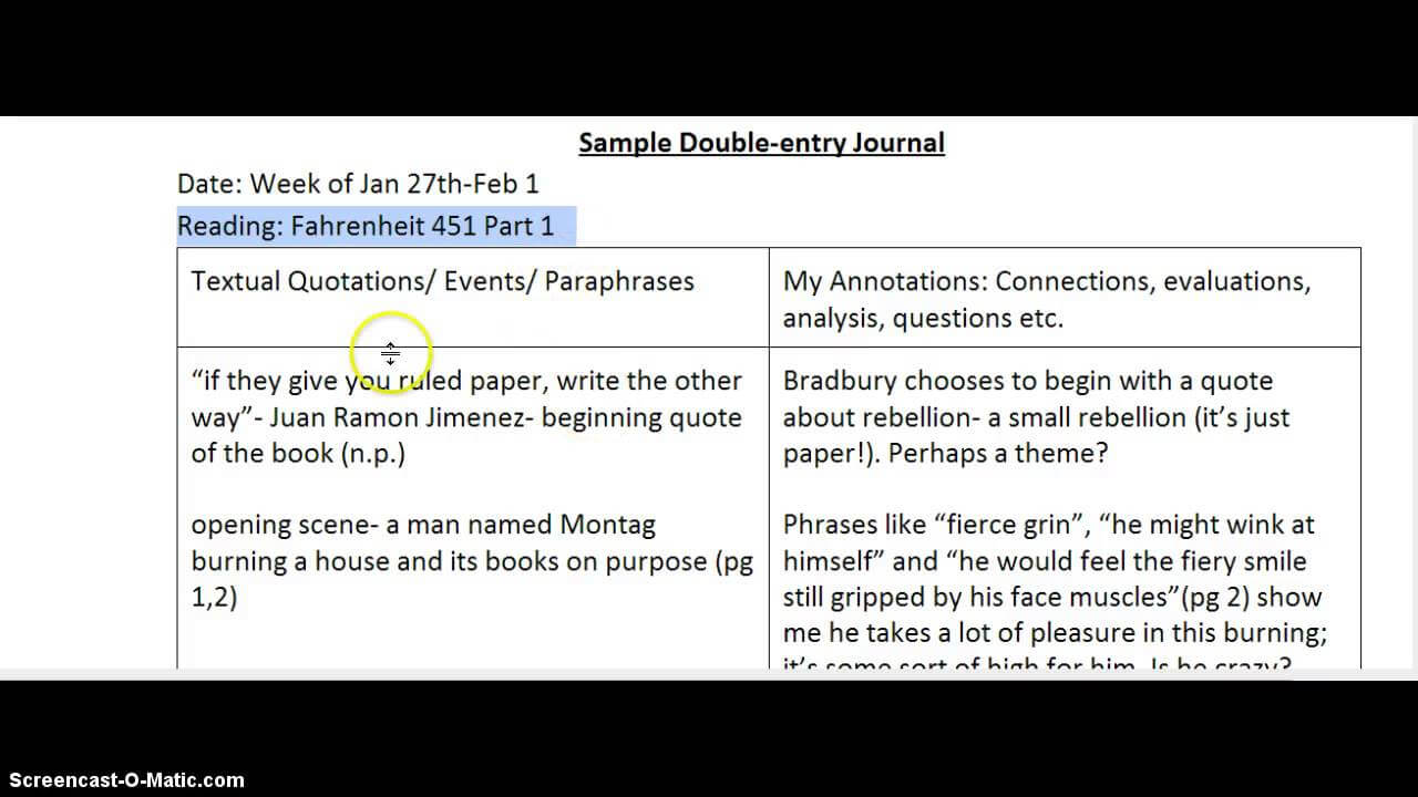 Double Entry Journals – Youtube Regarding Double Entry Journal Template For Word