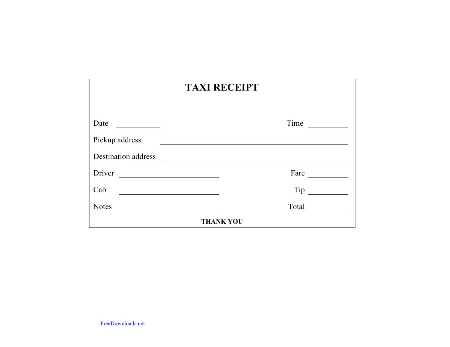 Download Blank Printable Taxi Cab Receipt Template Excel Regarding Blank Taxi Receipt Template