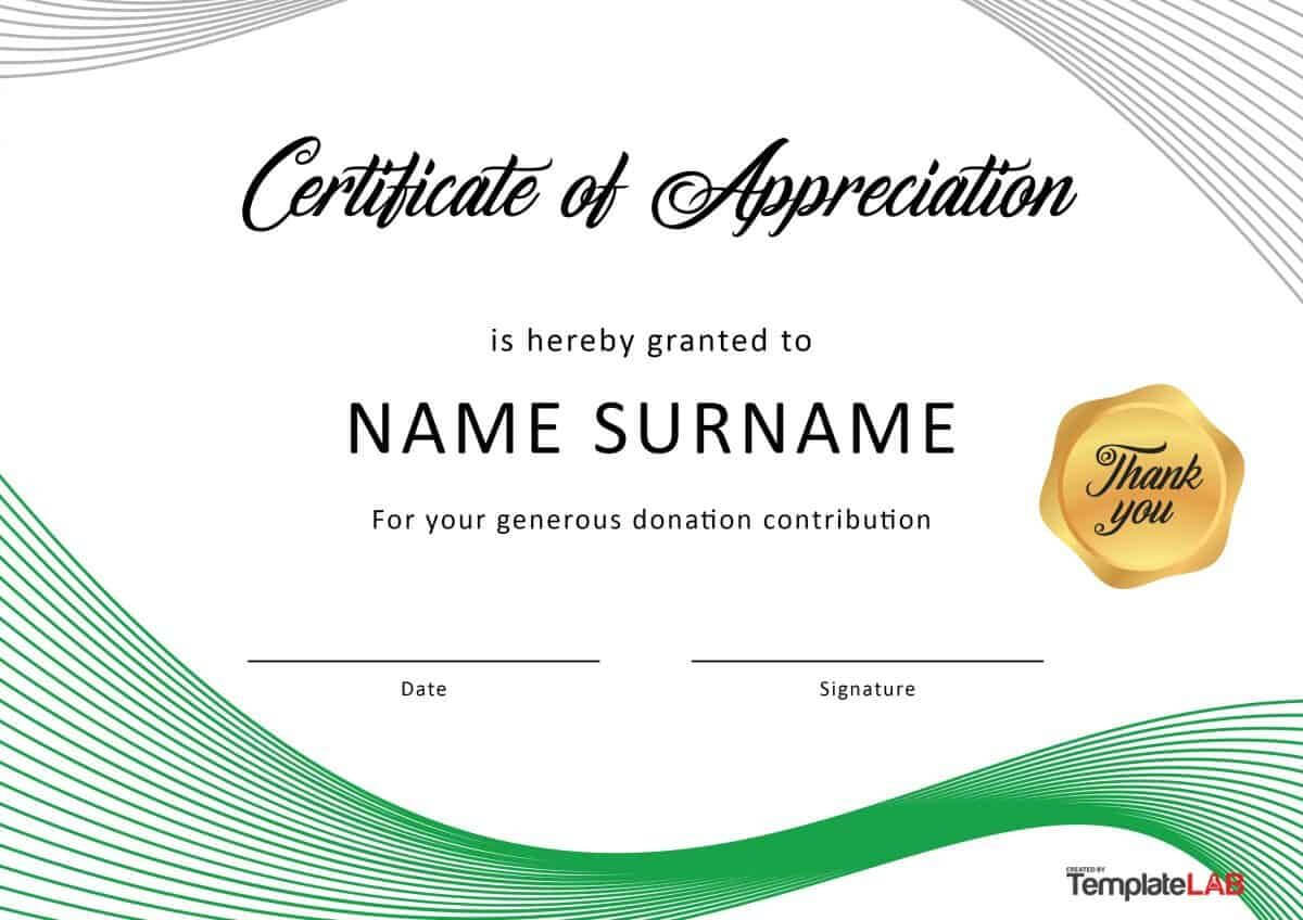 Download Certificate Of Appreciation For Donation 01 With Donation Certificate Template