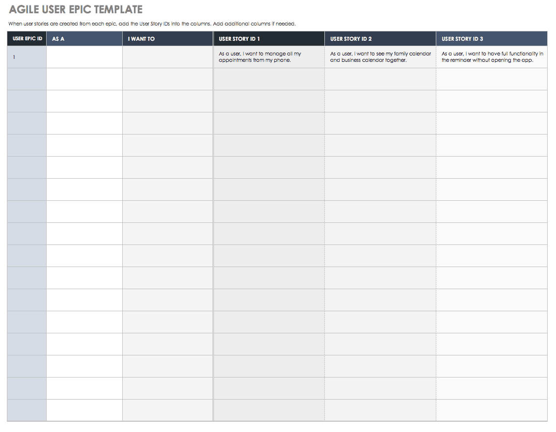 Download Free User Story Templates |Smartsheet For Agile Story Card Template