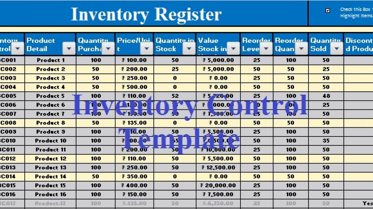 Download Inventory Control Excel Template - Exceldatapro Within Stock Report Template Excel