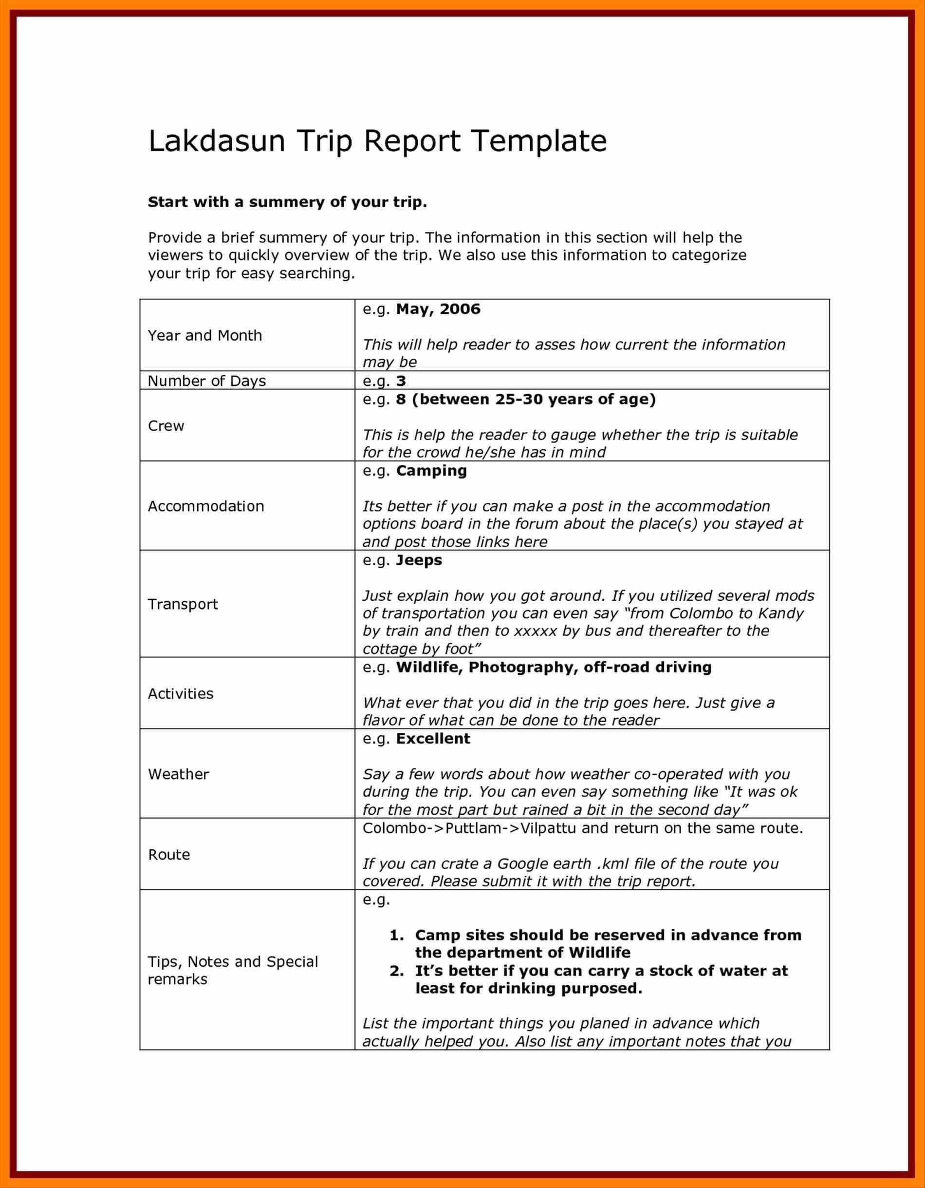 Download New Business Trip Report Template Word Can Save At Regarding Business Trip Report Template