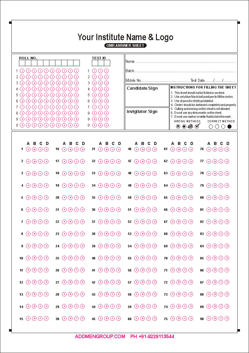 Download Omr Sheet Sample Pdf For Practice | Pdf, Biodata Within Blank Answer Sheet Template 1 100