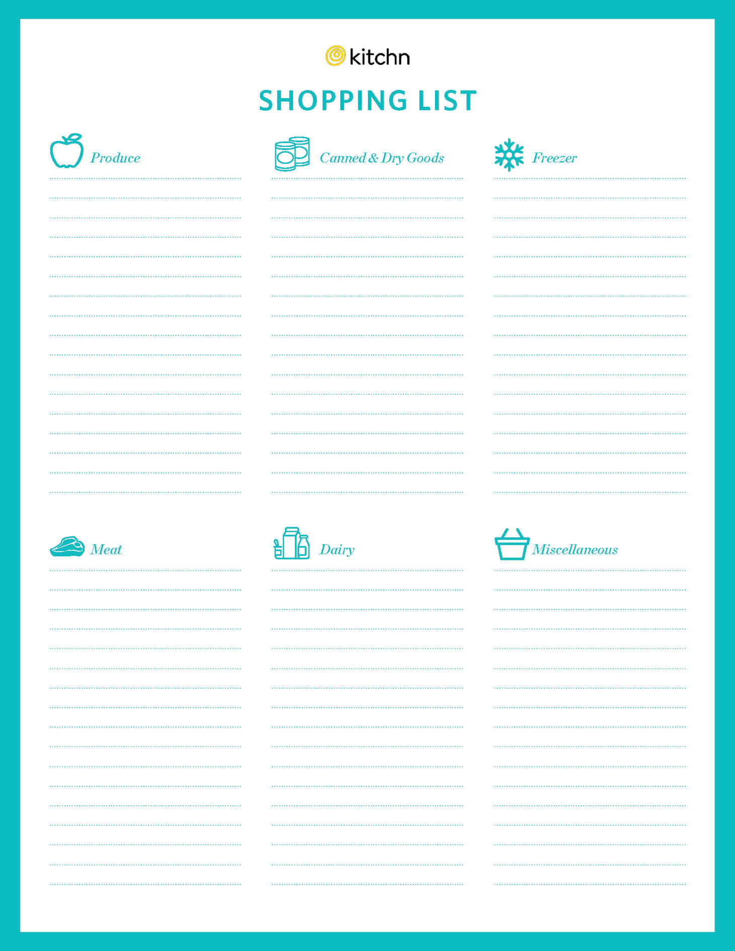 Download Our Free Printable Grocery Shopping List | Kitchn With Regard To Blank Grocery Shopping List Template