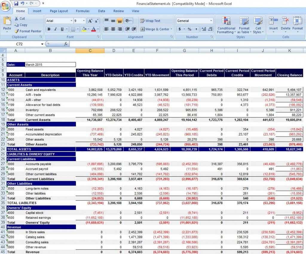 Download Personal Financial Statement Template Excel From Regarding Financial Reporting Templates In Excel