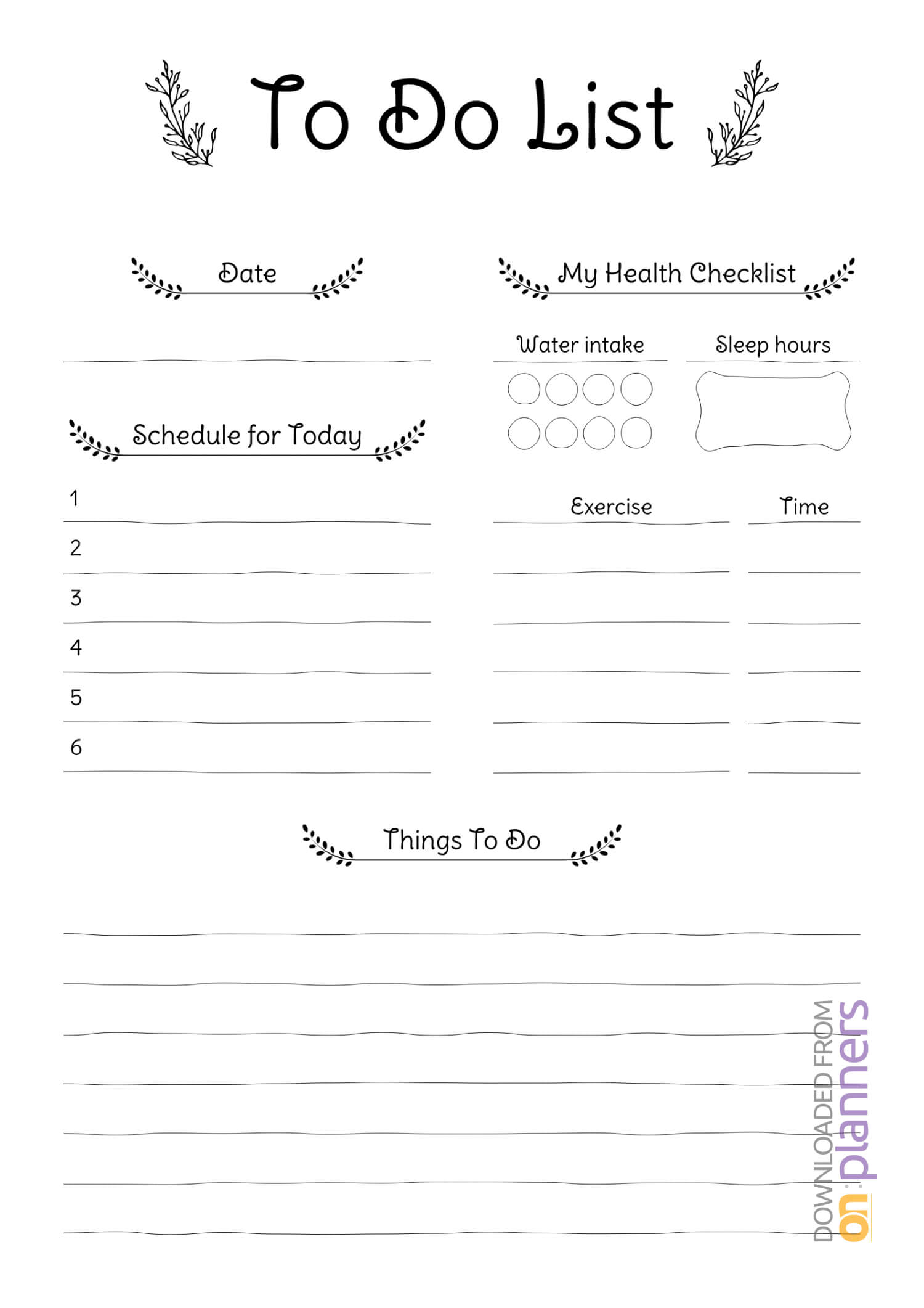 Download Printable Daily To Do List Pdf Within Blank To Do List Template