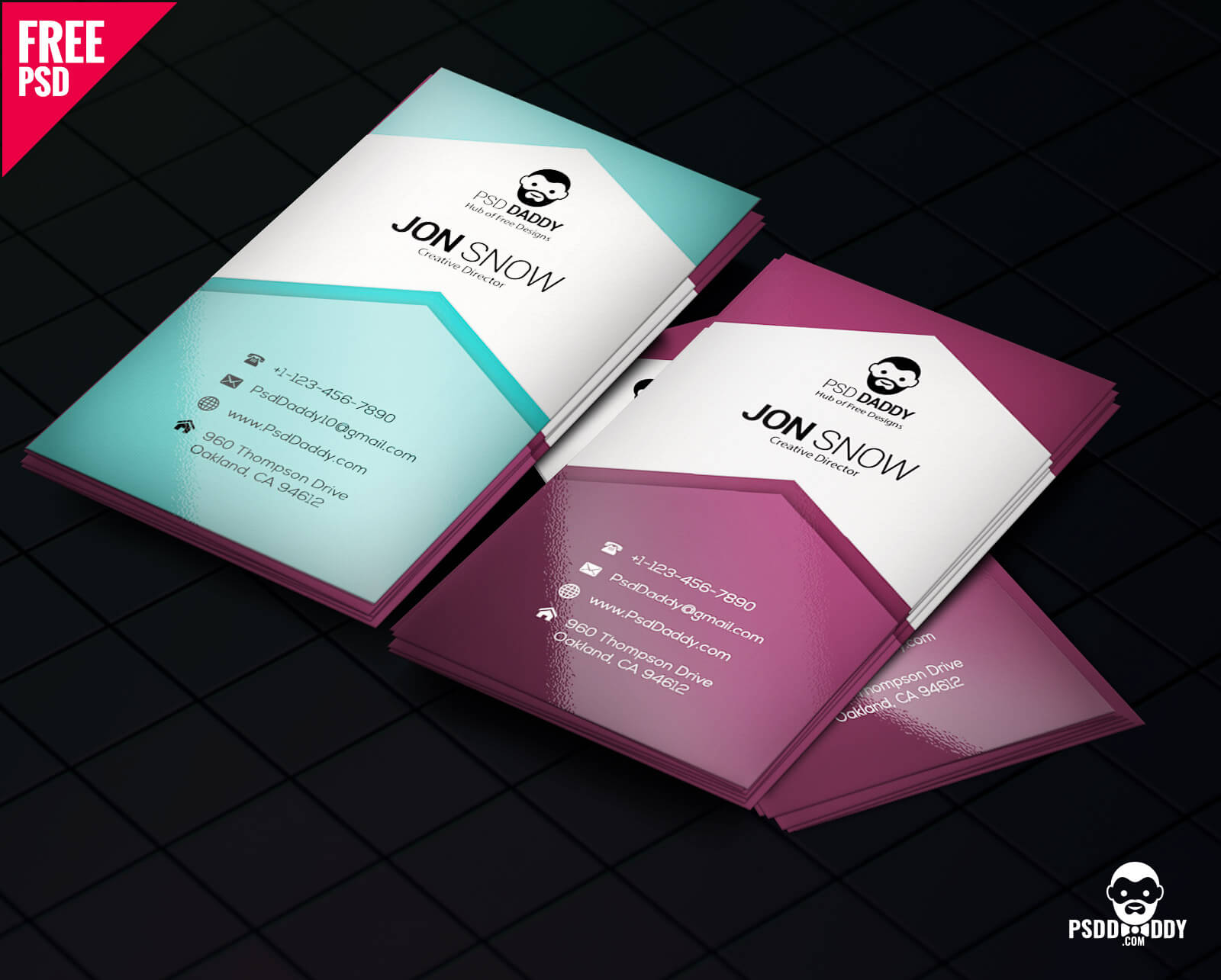 Download]Creative Business Card Psd Free | Psddaddy Intended For Business Card Size Psd Template