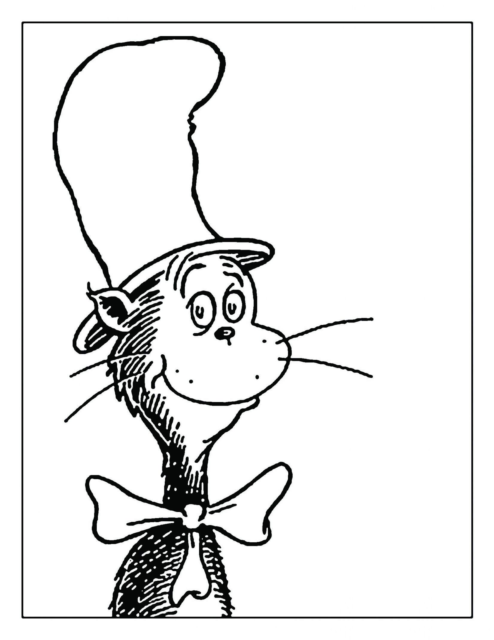 Dr. Seuss Cat In The Hat |  Dr Seuss  | Dr Seuss Coloring With Blank Cat In The Hat Template