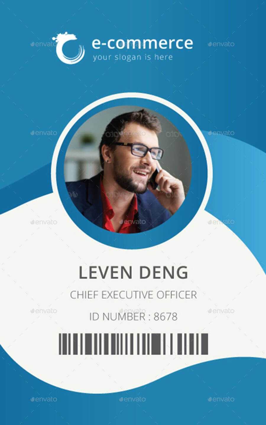 E Commerce Business Office Id Card | Name Card Design, Id For Media Id Card Templates