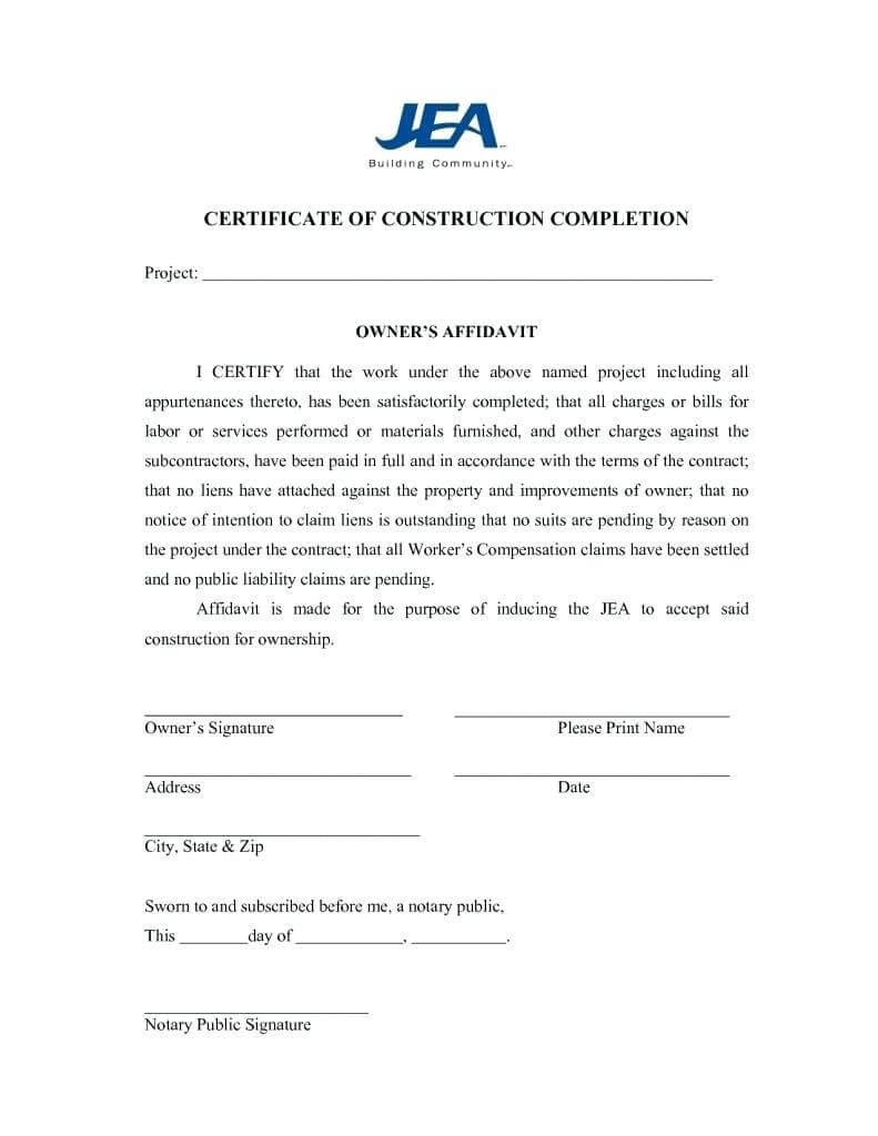 E Of Completion Template Free Printable Download Course Within Certificate Of Completion Construction Templates