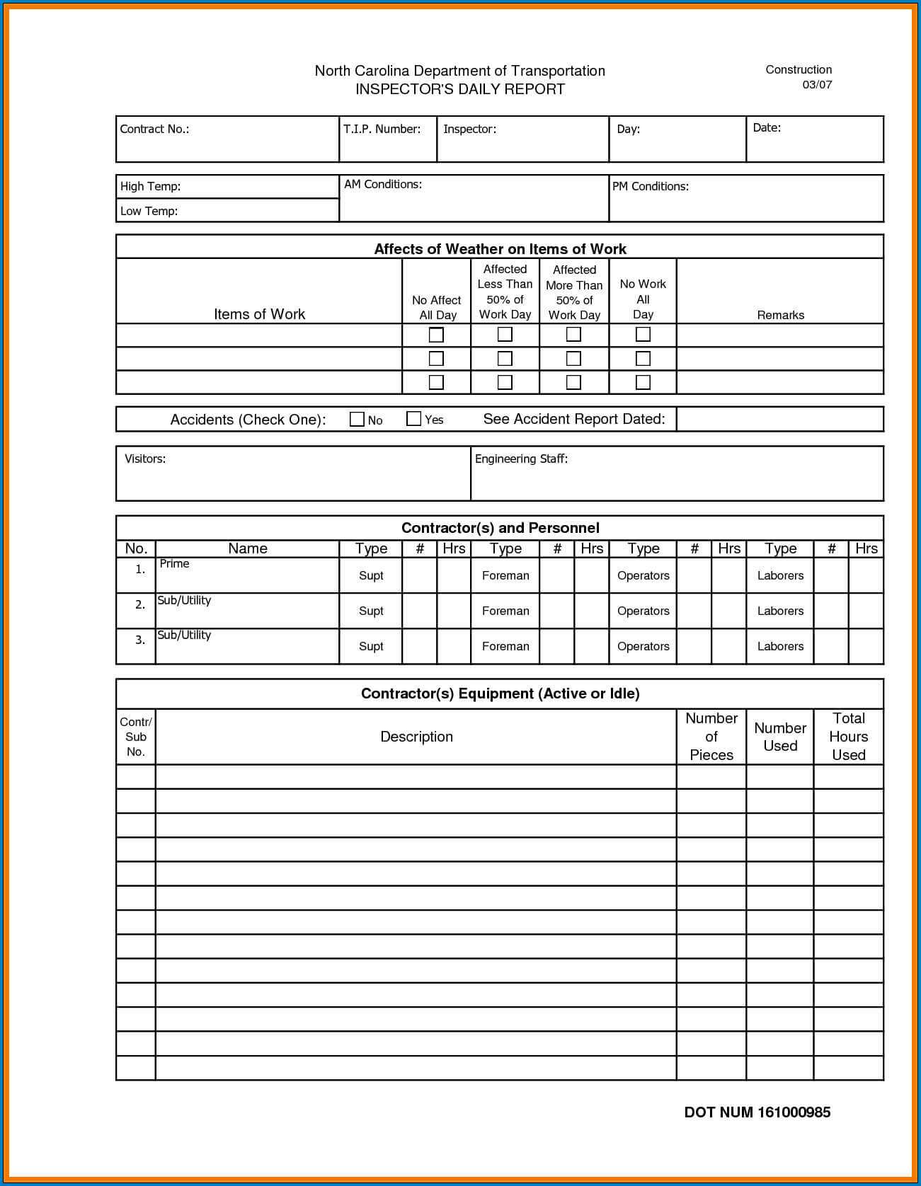 √ Free Editable Construction Daily Report Template With Daily Reports Construction Templates