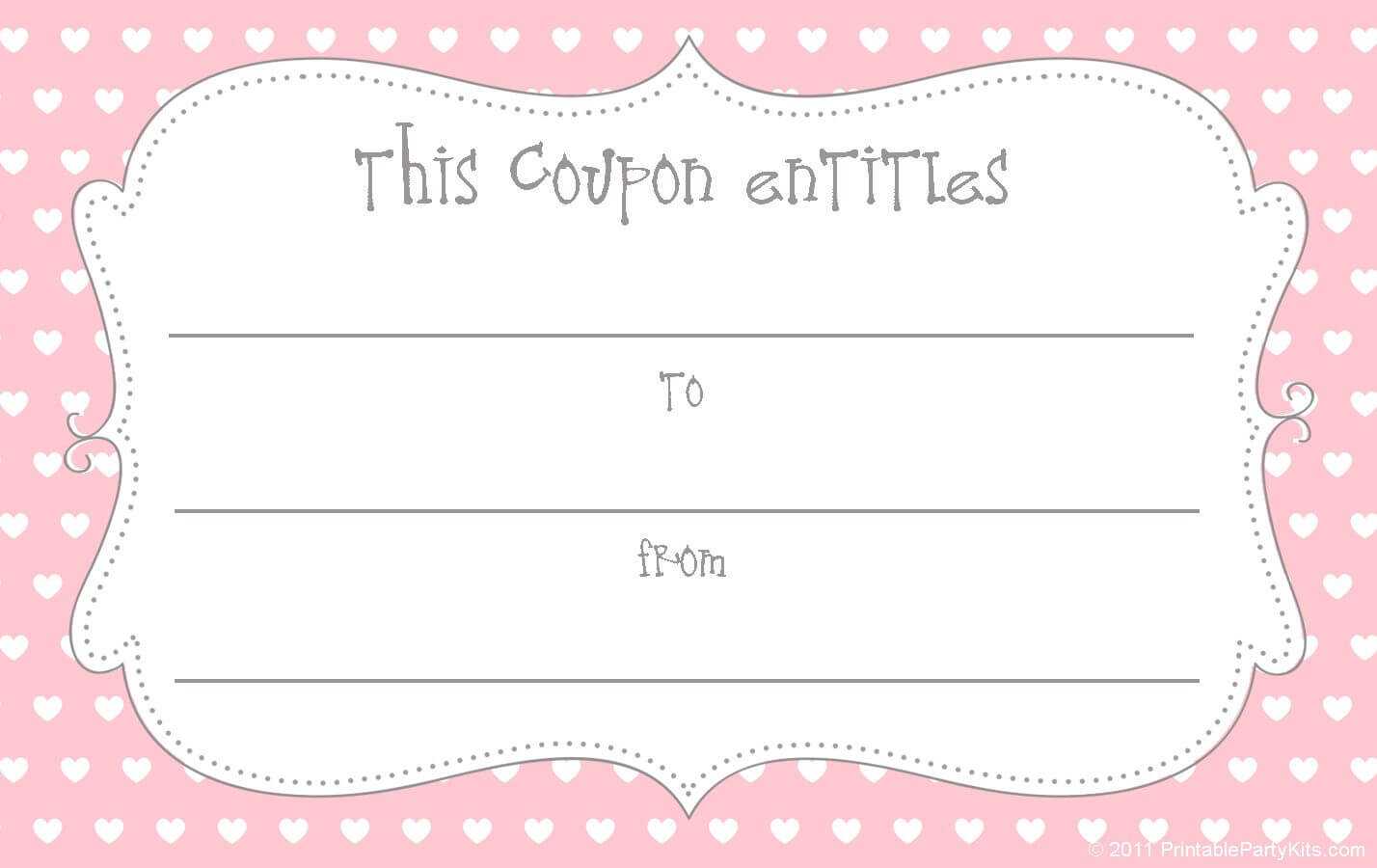 Early Play Templates: Free Gift Coupon Templates To Print For Blank Coupon Template Printable